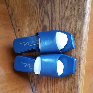 Newport News Indigo Blue Wedge Heels 2 1/2"